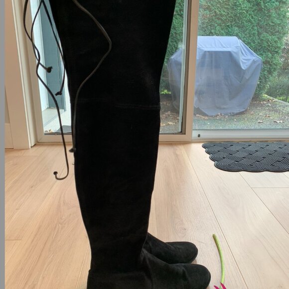 Stuart Weitzman Lowland Suede Over The Knee Boots , Black - Size 10.5 - Picture 5 of 8